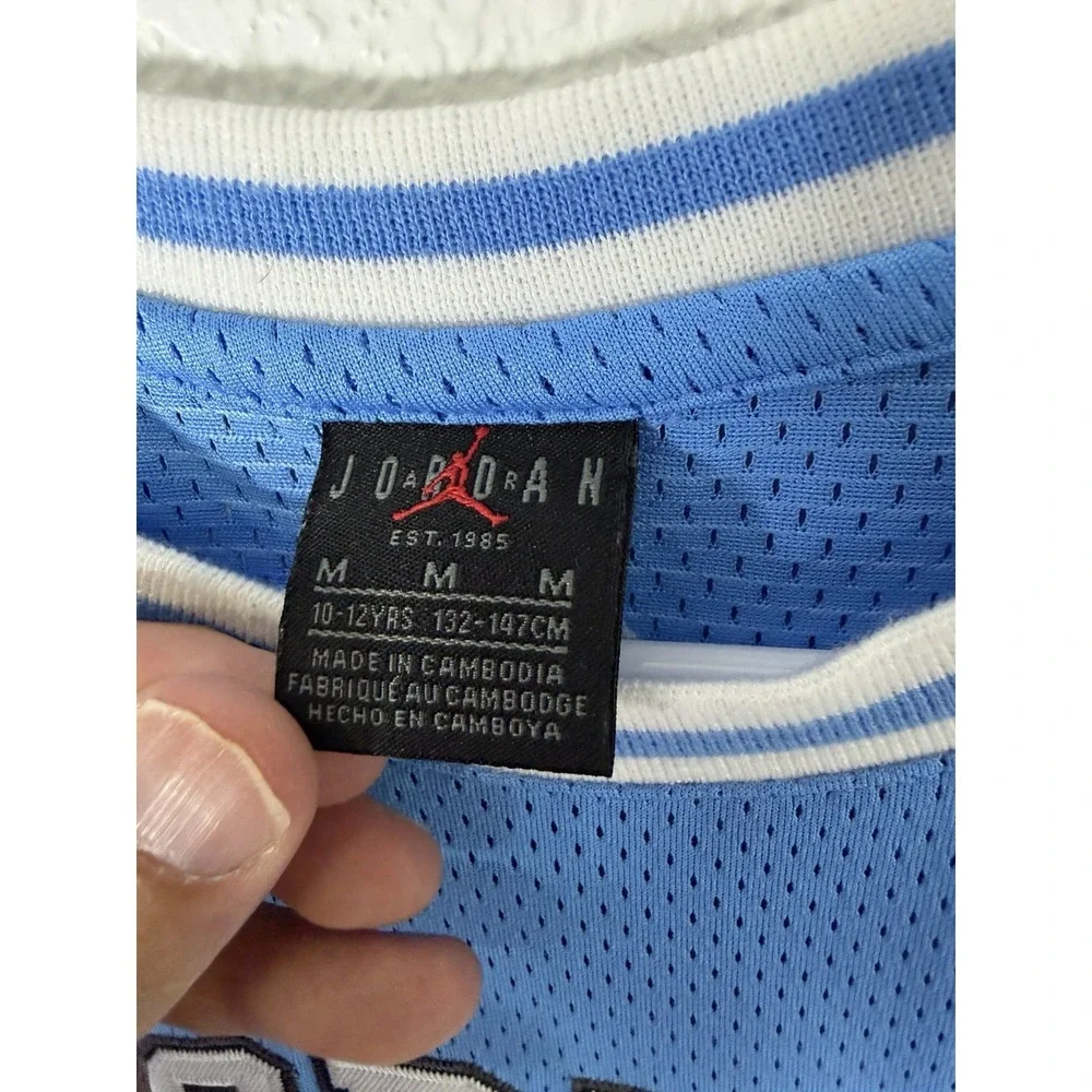 Jordan Jersey Youth M 10-12 Years Old #23 University Blue Jumpman Logo UNC